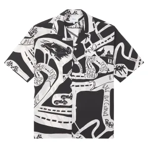 Strada Silk Shirt | Black/White