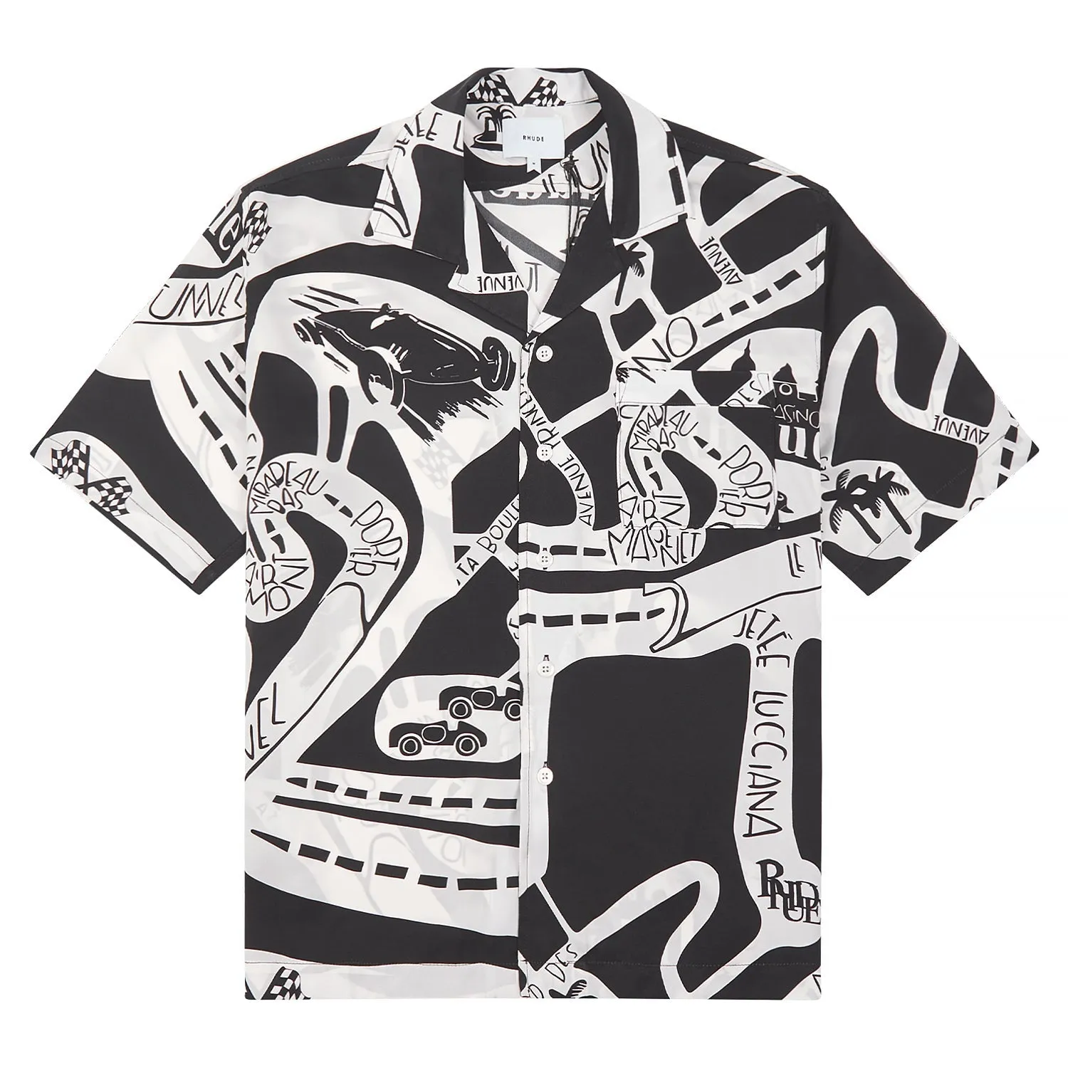 Strada Silk Shirt | Black/White