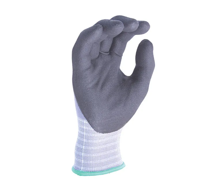 TASK GLOVES - Battle Fit - 15 Gauge Gray Gloves, Nylon shell, Black Micro-Foam Nitrile Palm coated - Quantity 12 Pair