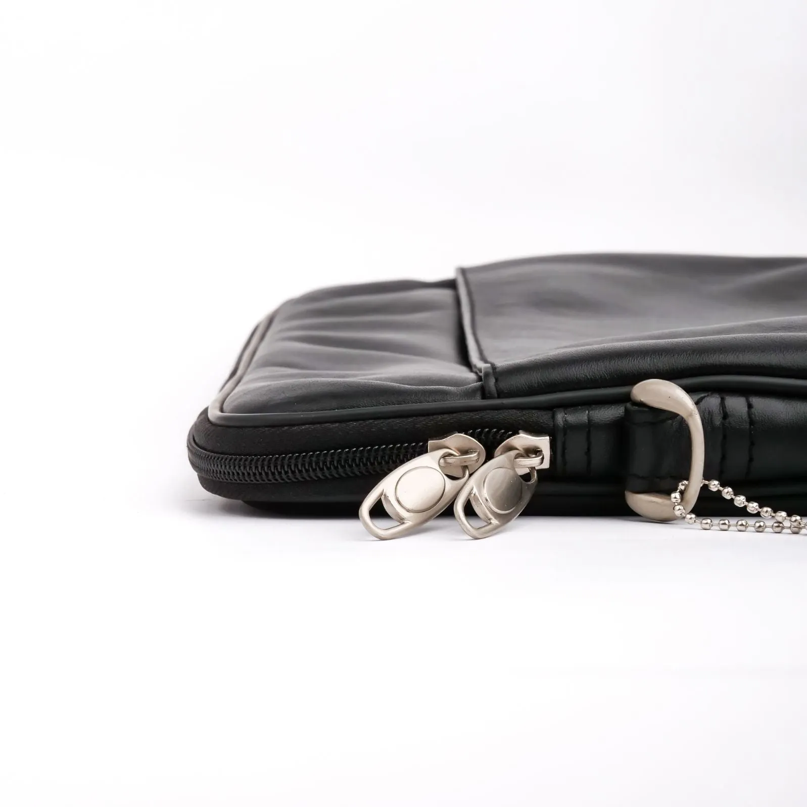 The Folio Sleek Slim Black Leather Laptop Bag