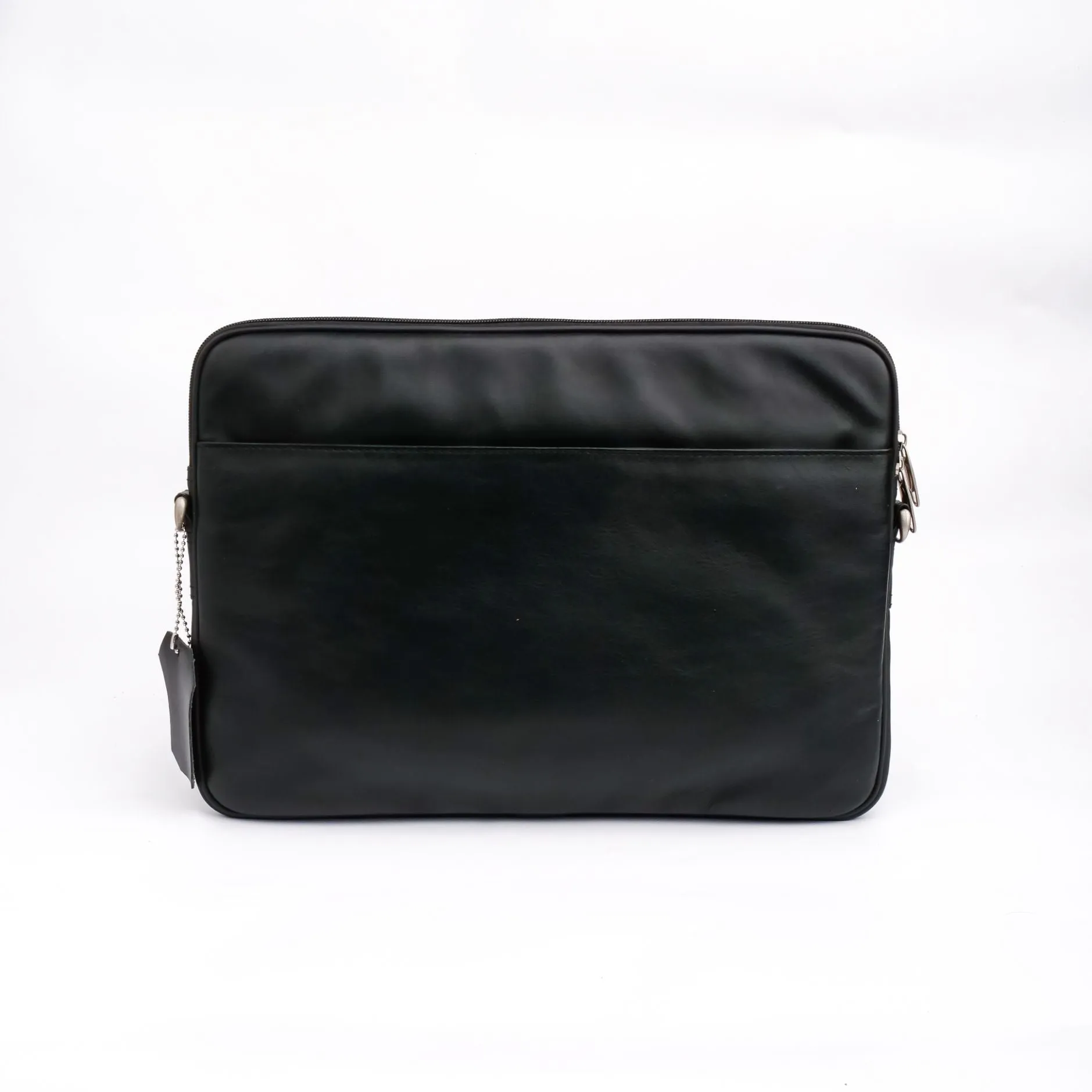 The Folio Sleek Slim Black Leather Laptop Bag