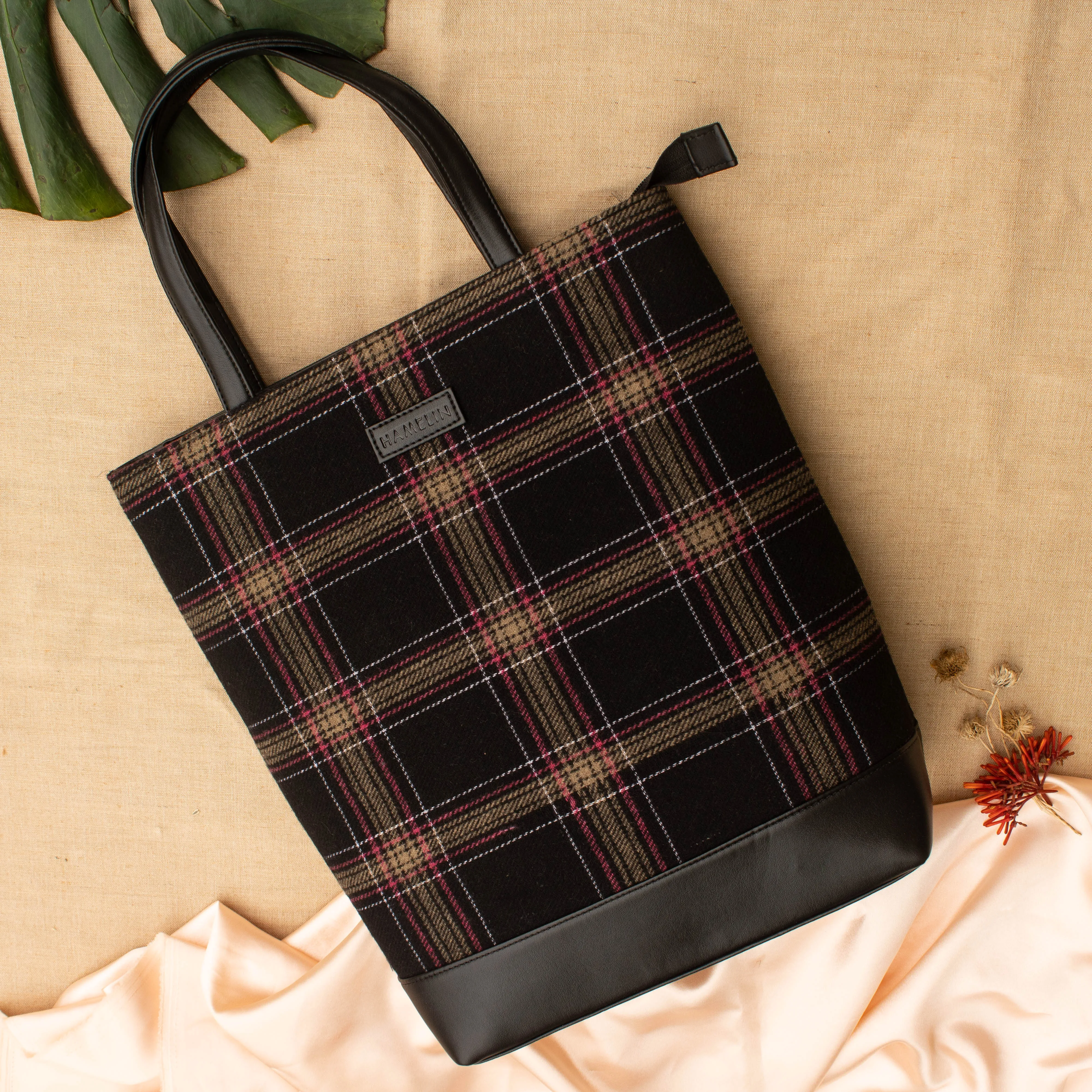 Tweed Work Tote for Women (Sylvan Plaid)