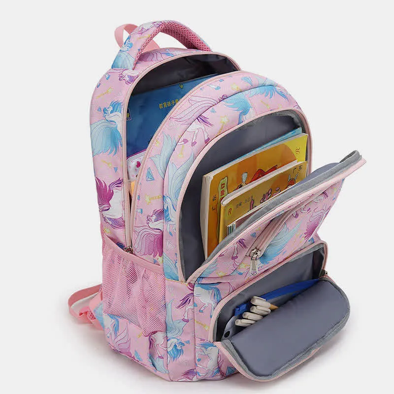 Unicorn Schoolbag Set for Girls Backpack Bookbag Lunch Bag Pencil Case