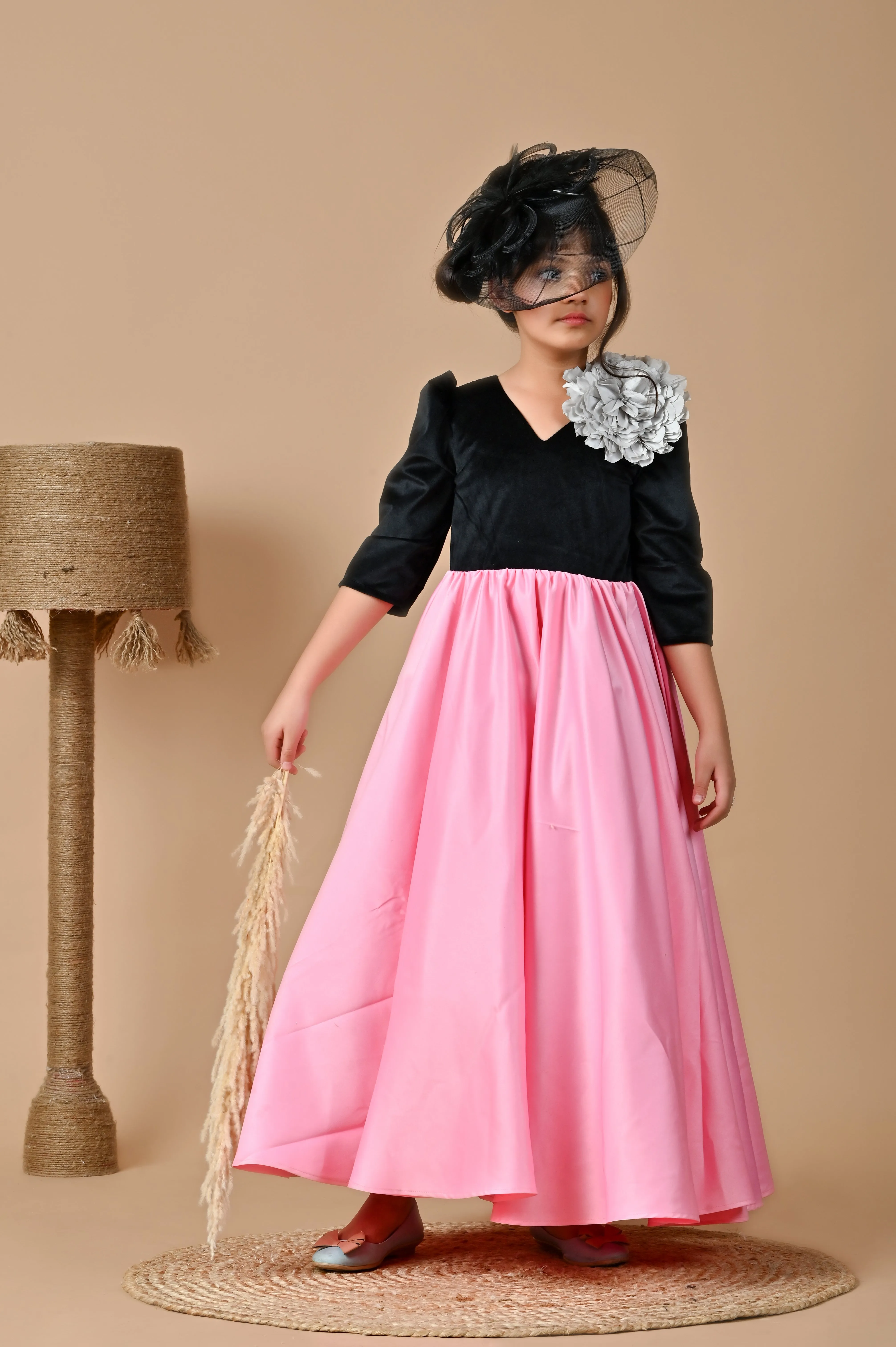 Velvet Ebony Rose Gown