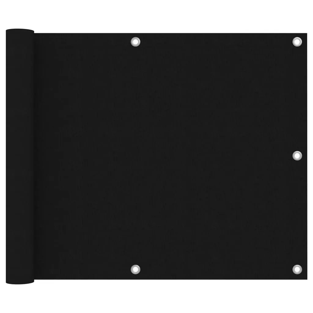 vidaXL Balcony Screen Black 75x400 cm Oxford Fabric
