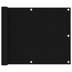 vidaXL Balcony Screen Black 75x400 cm Oxford Fabric