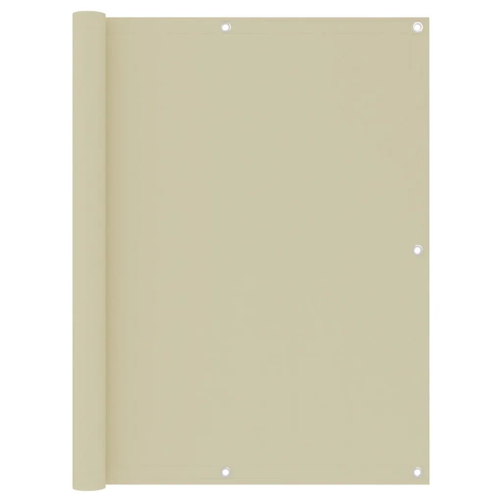 vidaXL Balcony Screen Cream 120x600 cm Oxford Fabric
