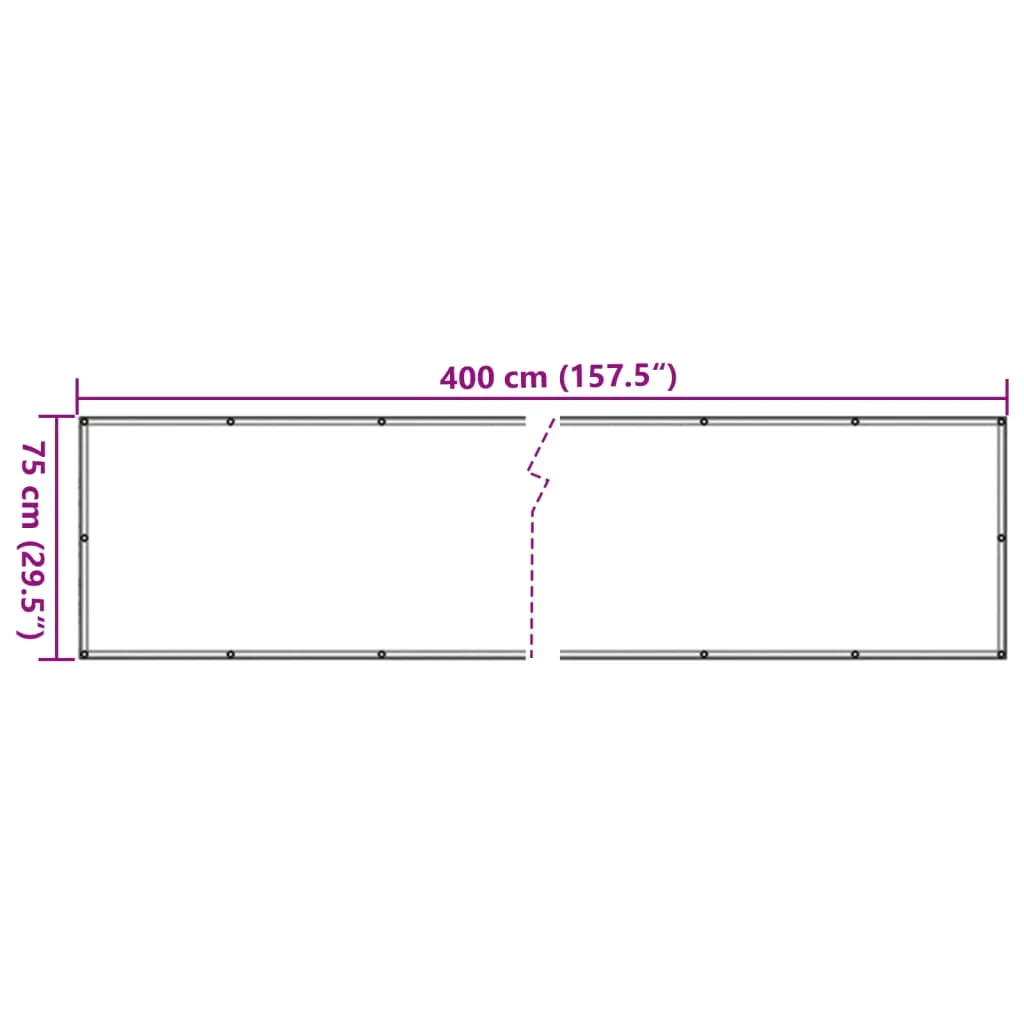 vidaXL Balcony Screen Oxford Fabric 75x400 cm Anthracite
