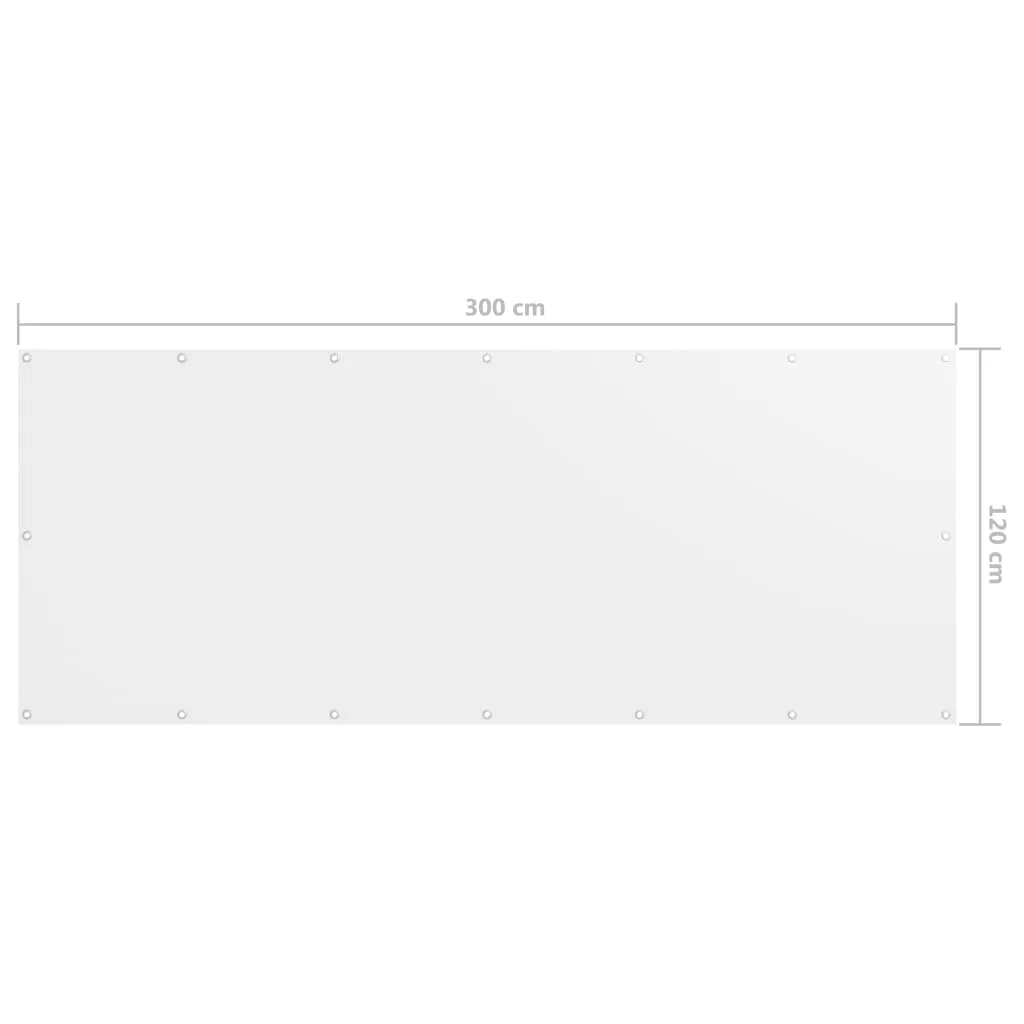 vidaXL Balcony Screen White 120x300 cm Oxford Fabric