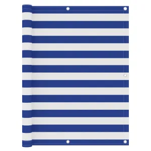 vidaXL Balcony Screen White and Blue 120x600 cm Oxford Fabric