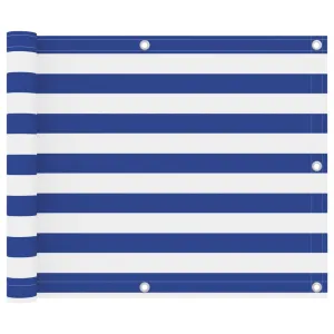 vidaXL Balcony Screen White and Blue 75x400 cm Oxford Fabric