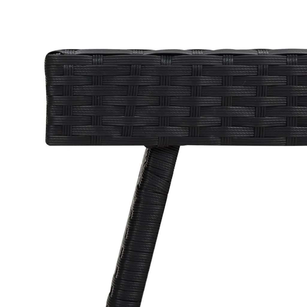 vidaXL Foldable Side Table Black 60x40x38 cm Poly Rattan
