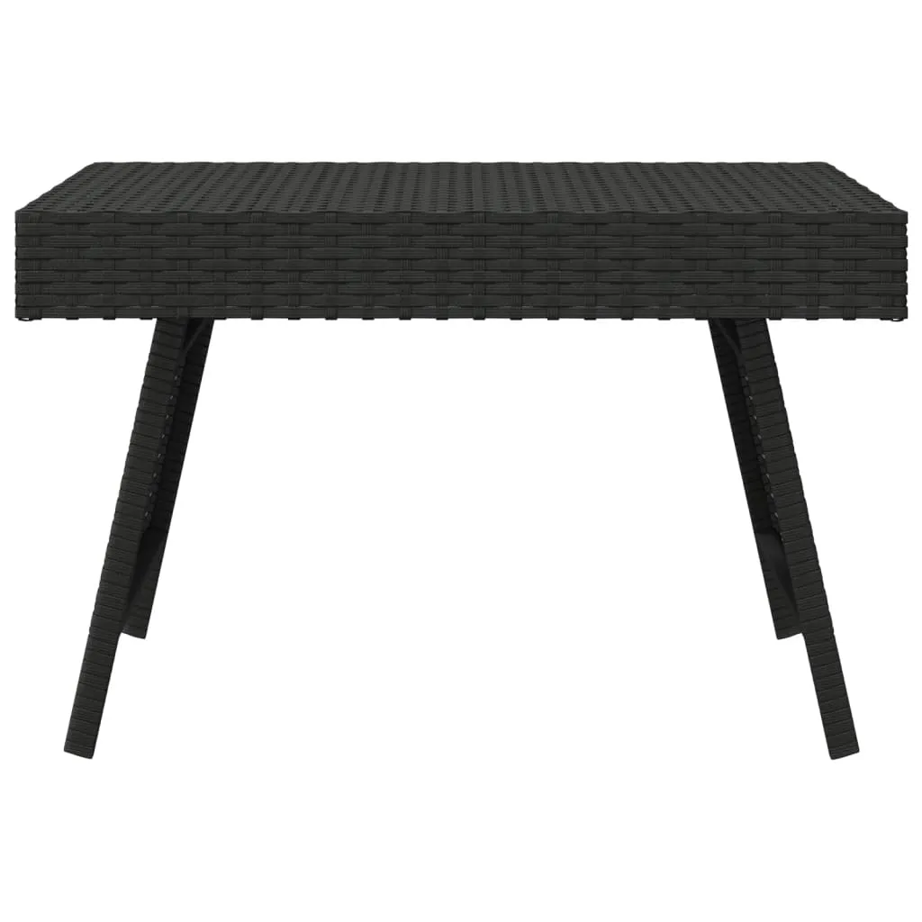 vidaXL Foldable Side Table Black 60x40x38 cm Poly Rattan