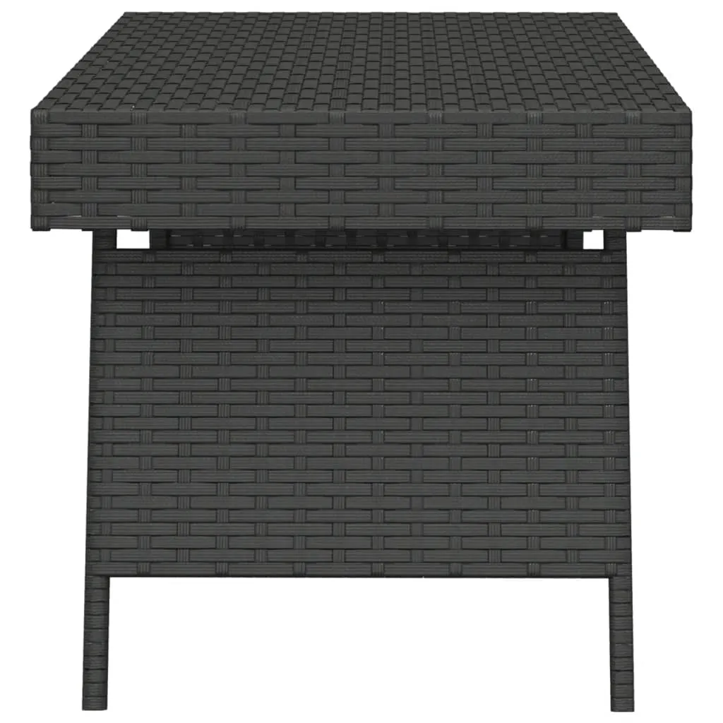 vidaXL Foldable Side Table Black 60x40x38 cm Poly Rattan