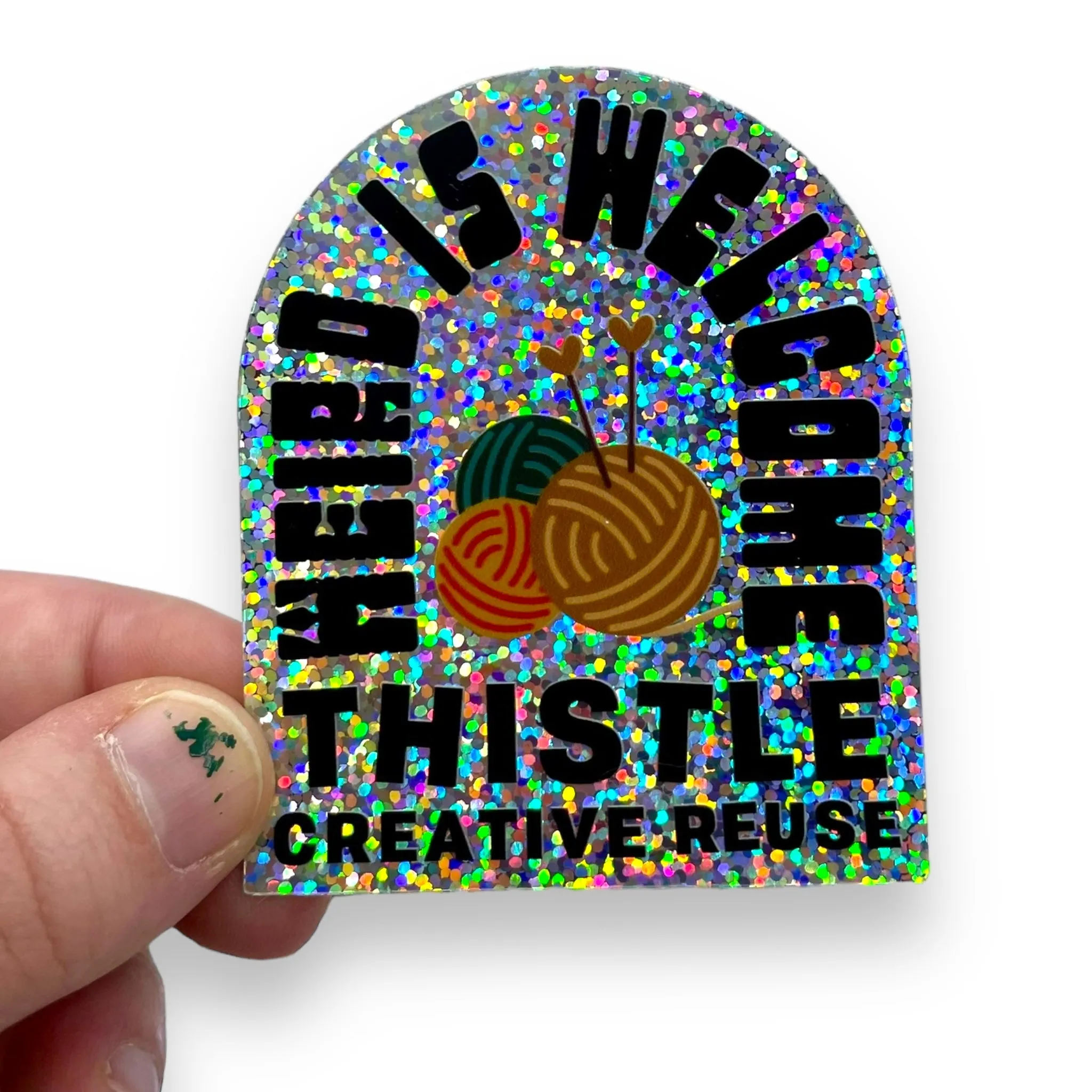 Weird Yarn Glitter Sticker