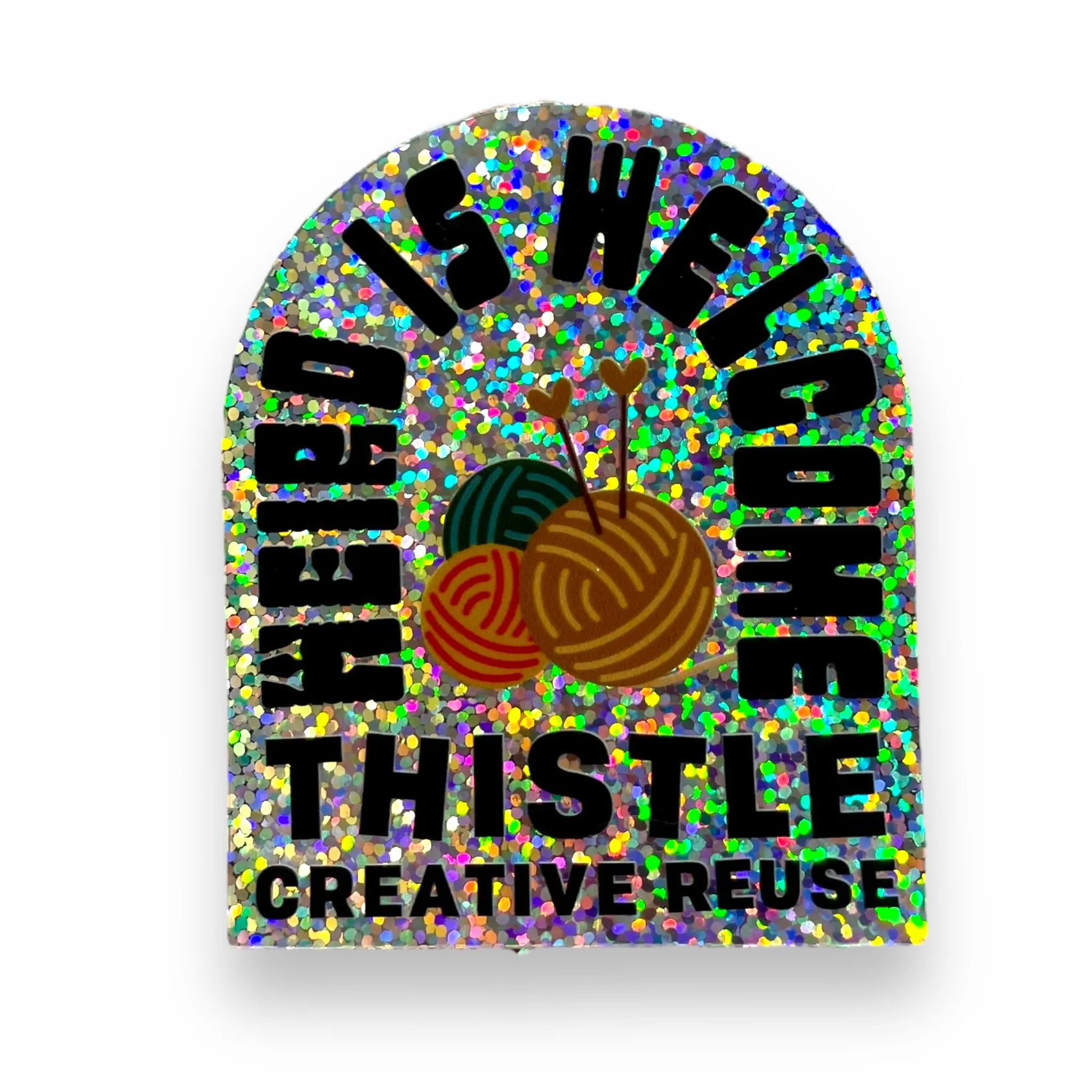 Weird Yarn Glitter Sticker