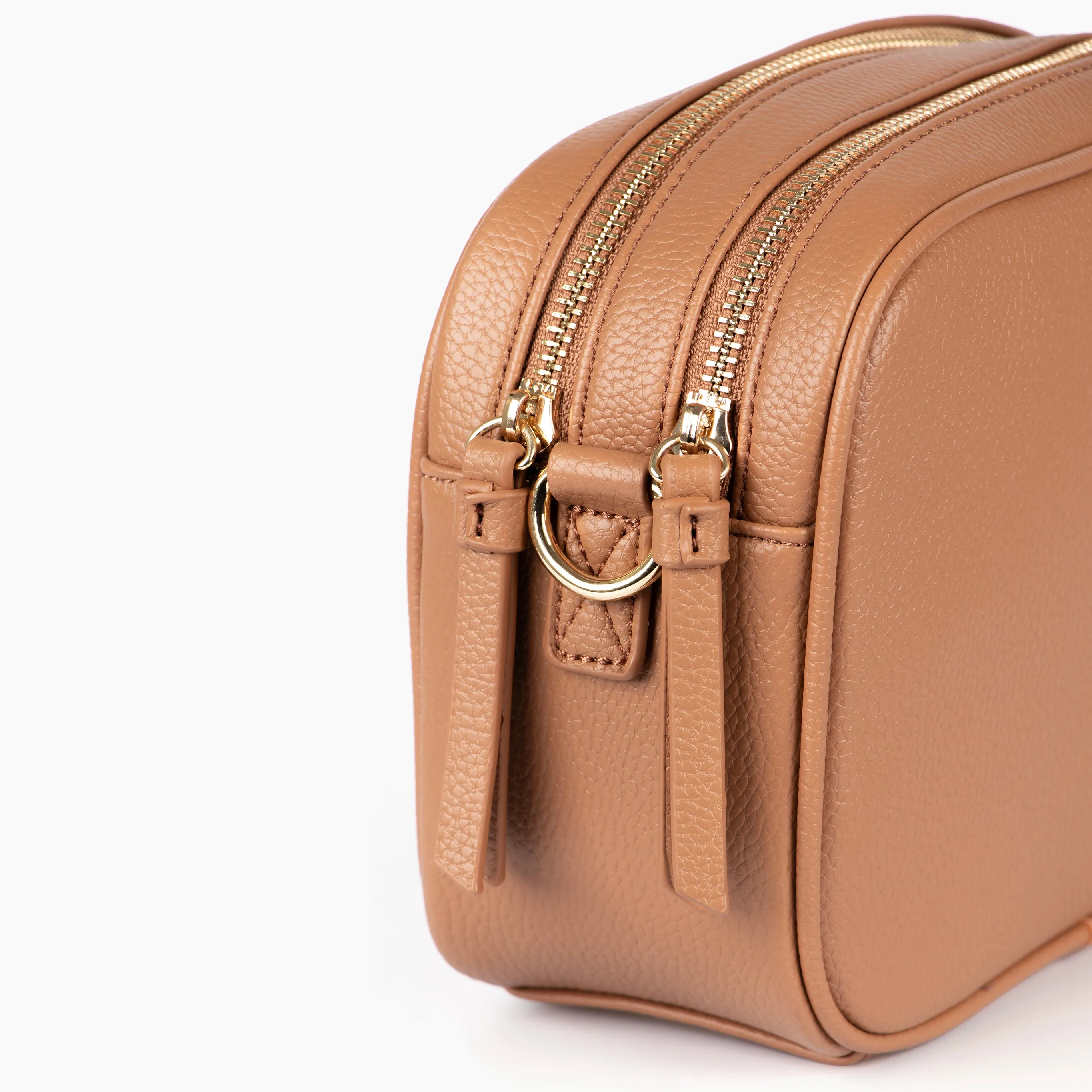 Willa Crossbody Bag - Tan, Pebbled Faux Leather