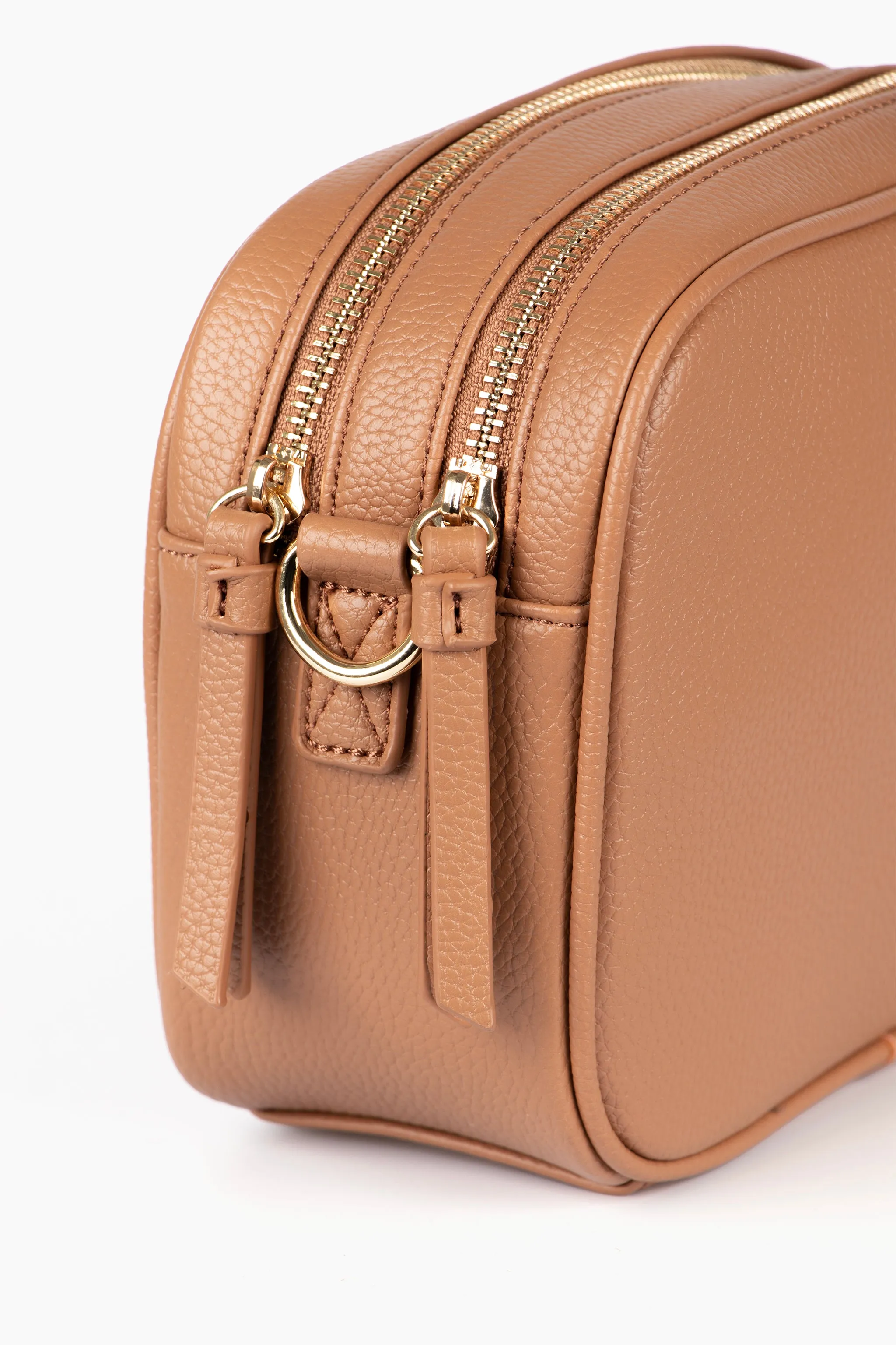 Willa Crossbody Bag - Tan, Pebbled Faux Leather