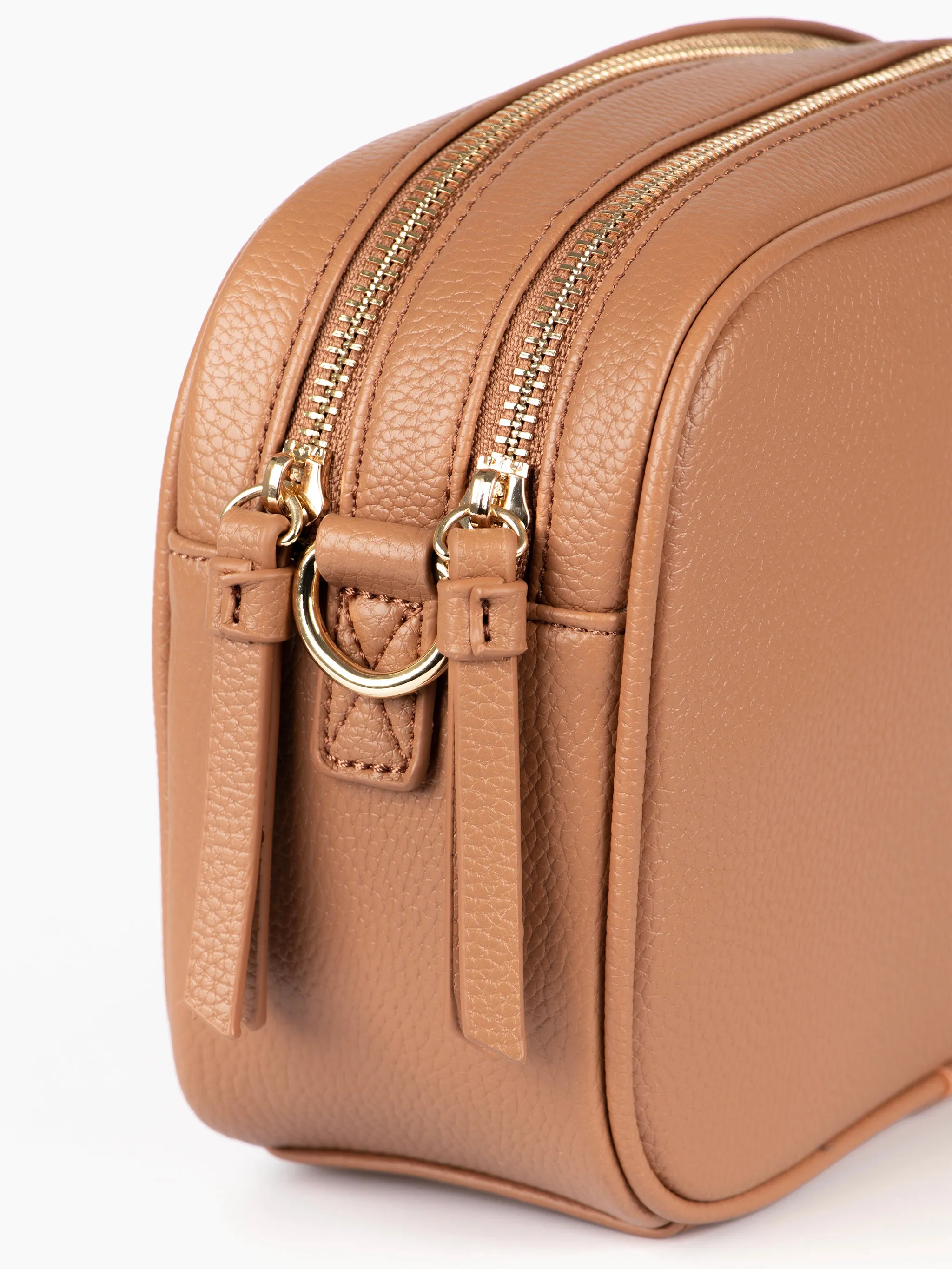Willa Crossbody Bag - Tan, Pebbled Faux Leather