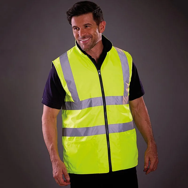 Yoko Hi Vis Reversible Waterproof Fleece Bodywarmer
